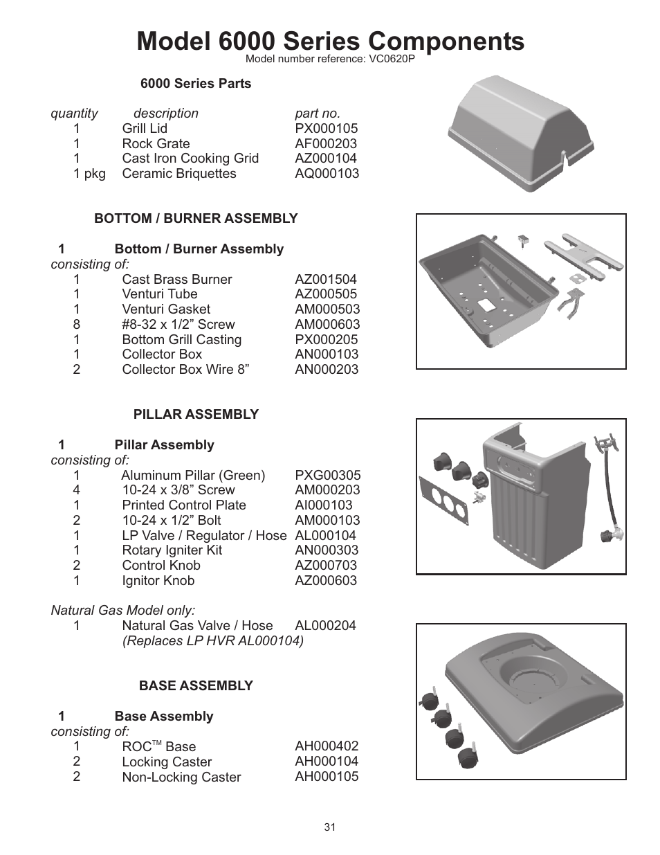 Model 6000 series components | Vermont Casting 6000 User Manual | Page 24 / 25