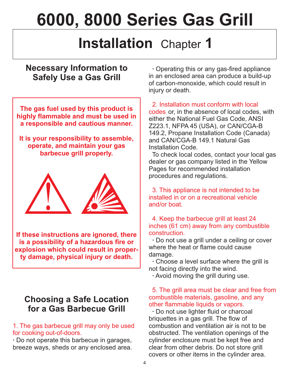 Installation 1, Chapter | Vermont Casting 6000 User Manual | Page 4 / 25