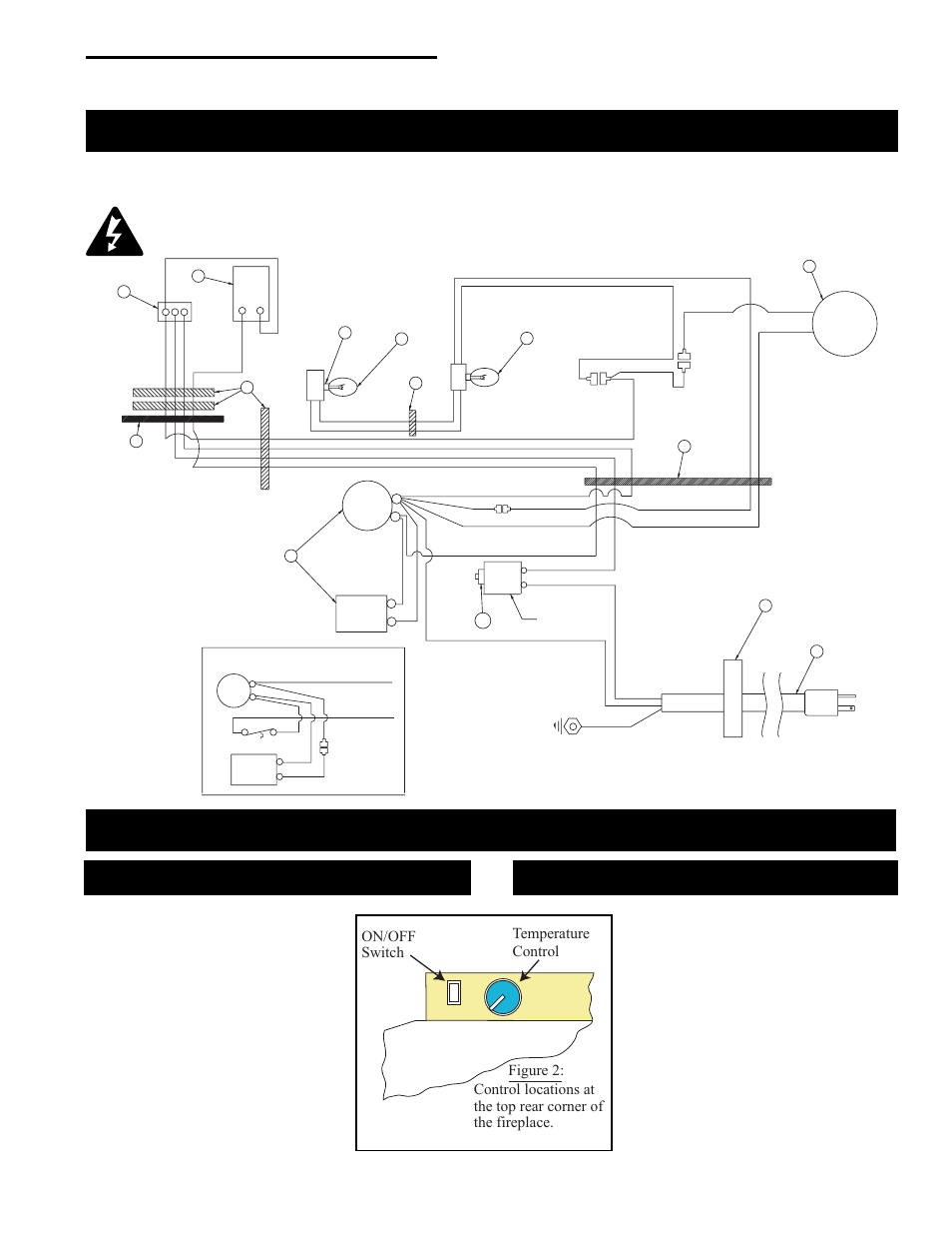 Electrical wiring diagram operating instructions, The vermont castings majestic products company, Main on/off switch | Heater control | Vermont Casting ACSM User Manual | Page 7 / 9