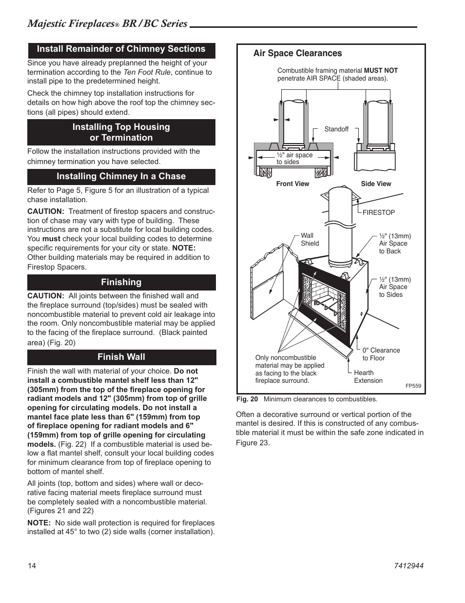 Majestic fireplaces, Br/bc series | Vermont Casting BC36 User Manual | Page 14 / 24