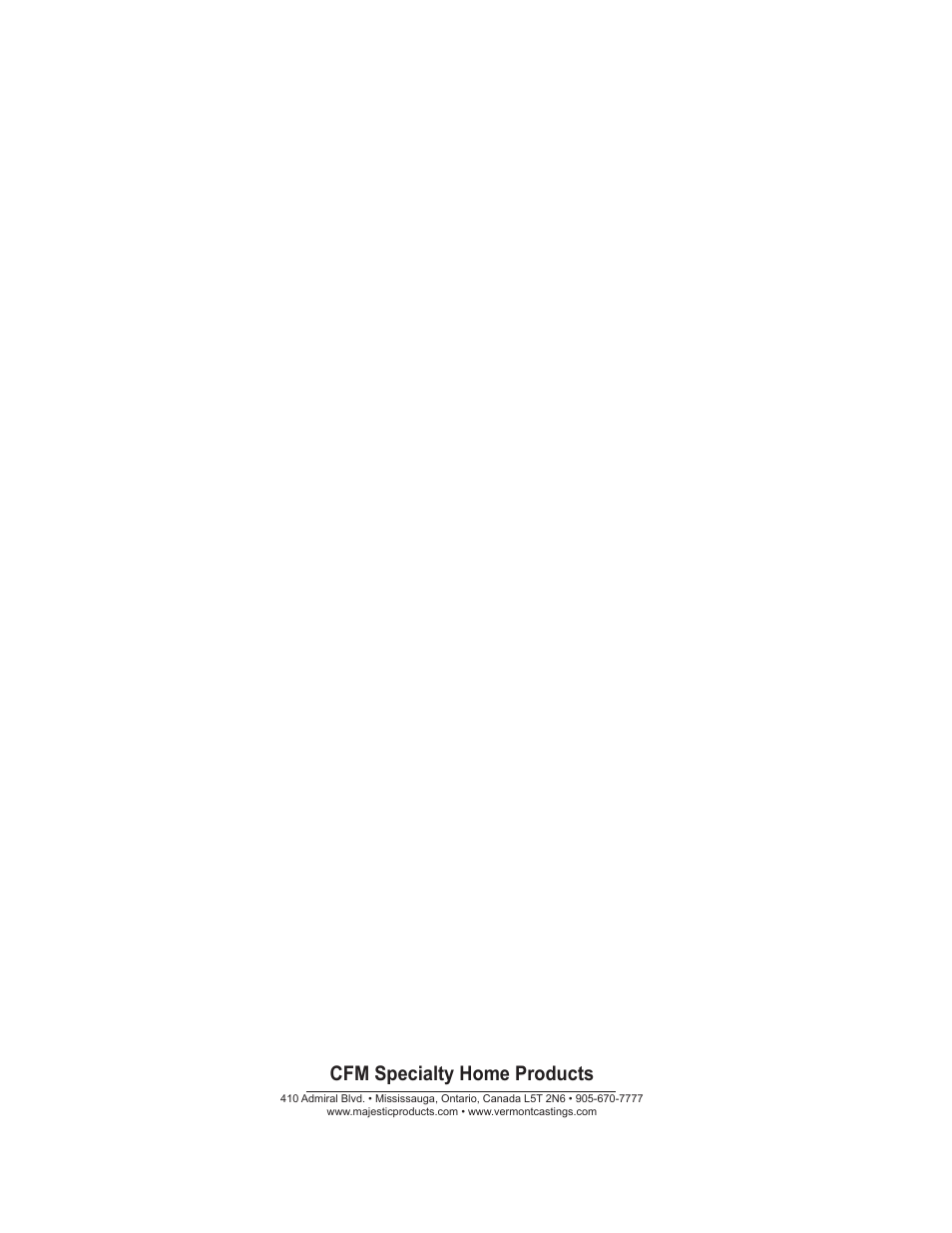 Cfm specialty home products | Vermont Casting BC36 User Manual | Page 24 / 24