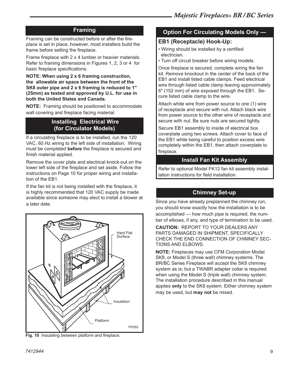 Majestic fireplaces, Br/bc series | Vermont Casting BC36 User Manual | Page 9 / 24