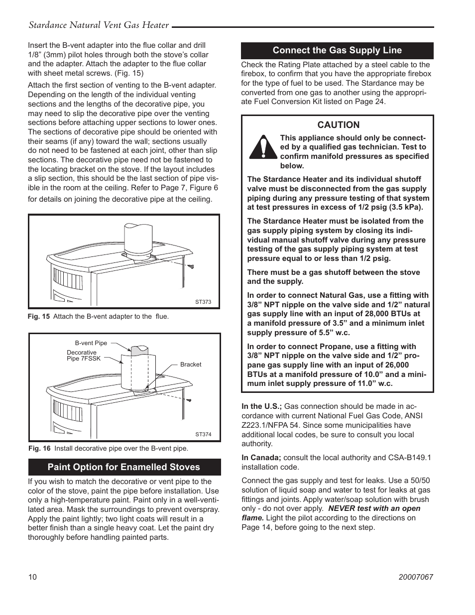 Stardance natural vent gas heater | Vermont Casting SNV30 User Manual | Page 10 / 32