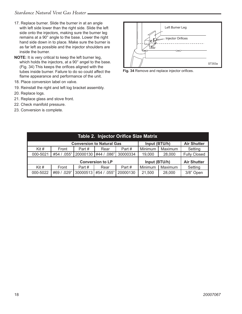 Stardance natural vent gas heater | Vermont Casting SNV30 User Manual | Page 18 / 32