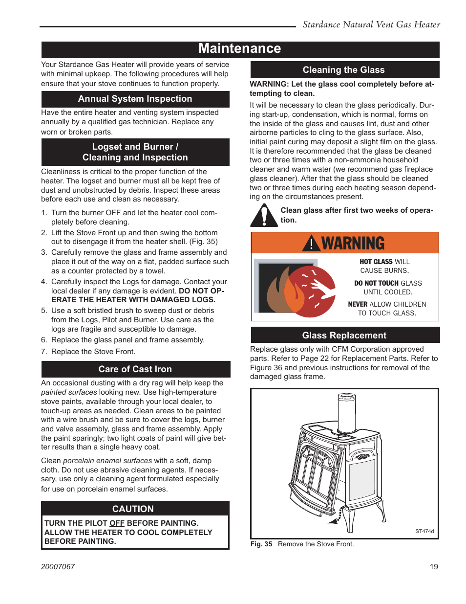 Maintenance | Vermont Casting SNV30 User Manual | Page 19 / 32