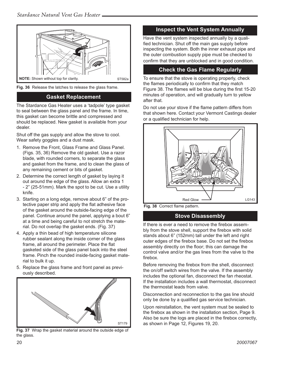 Stardance natural vent gas heater | Vermont Casting SNV30 User Manual | Page 20 / 32