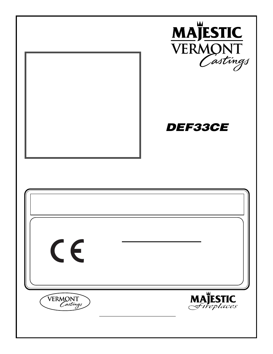 Vermont Casting DEF33CE User Manual | 12 pages
