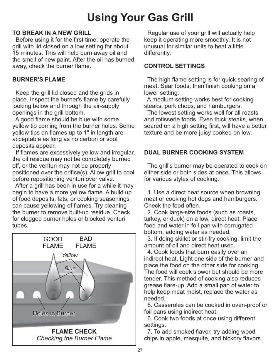 Using your gas grill | Vermont Casting VC0620P User Manual | Page 27 / 40