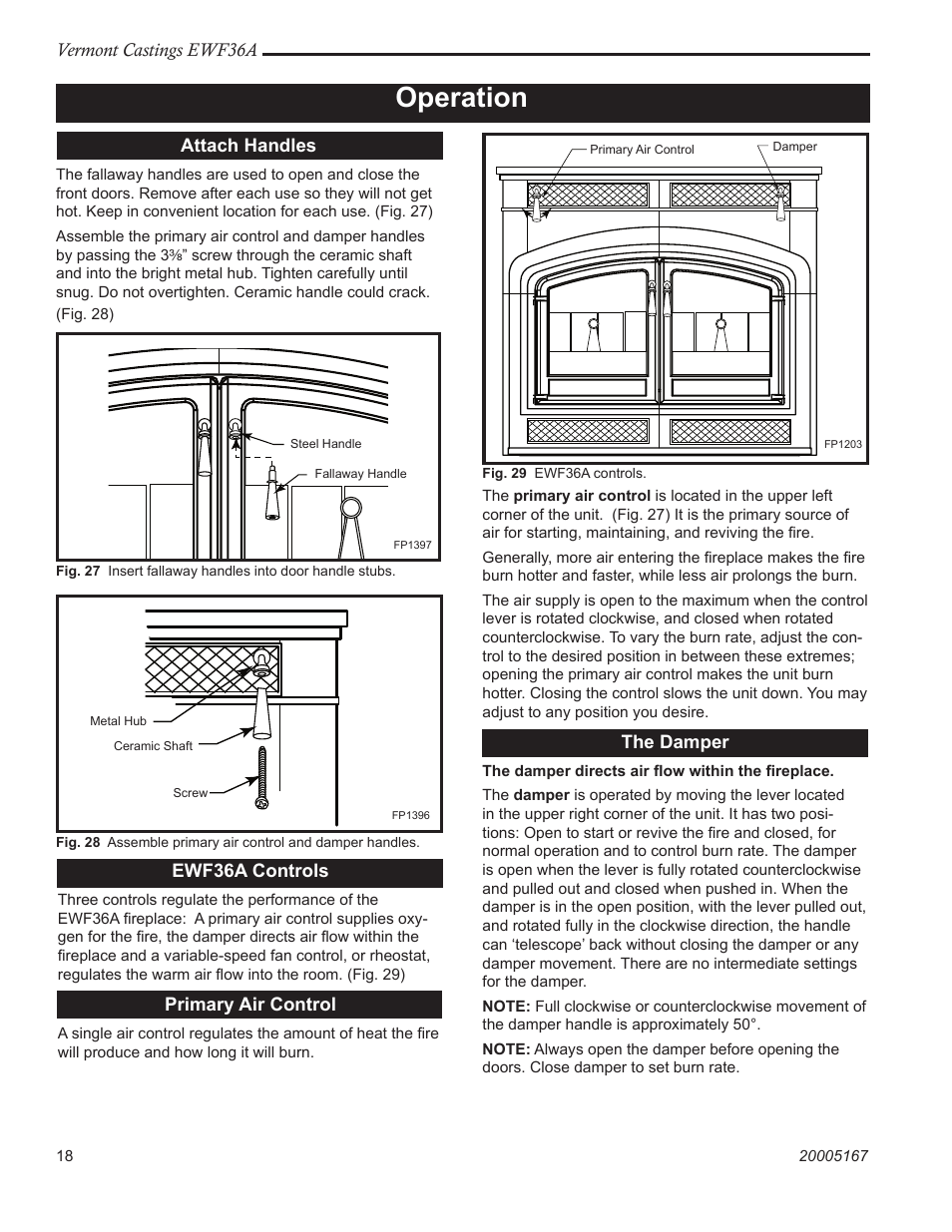 Operation | Vermont Casting EWF36 User Manual | Page 18 / 32