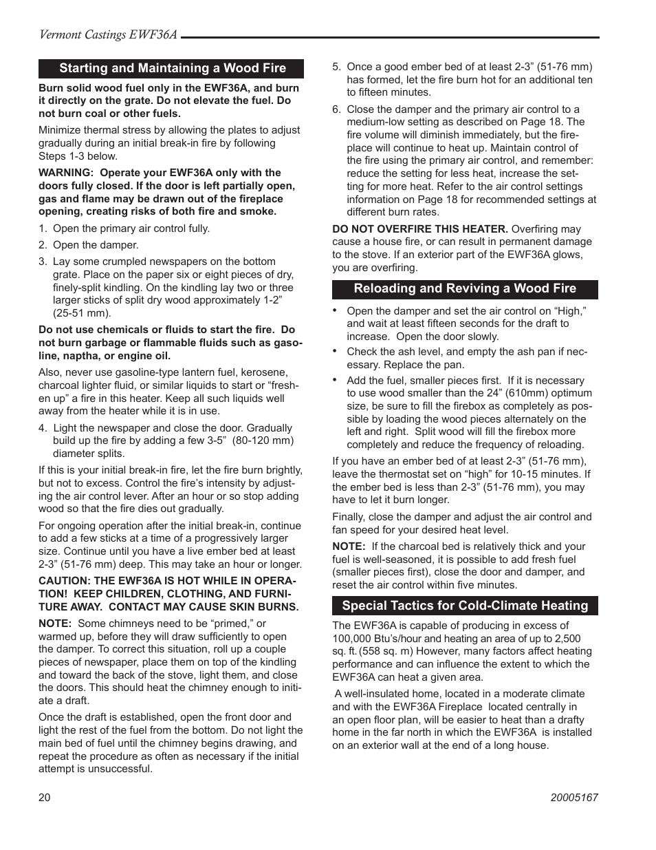 Vermont Casting EWF36 User Manual | Page 20 / 32