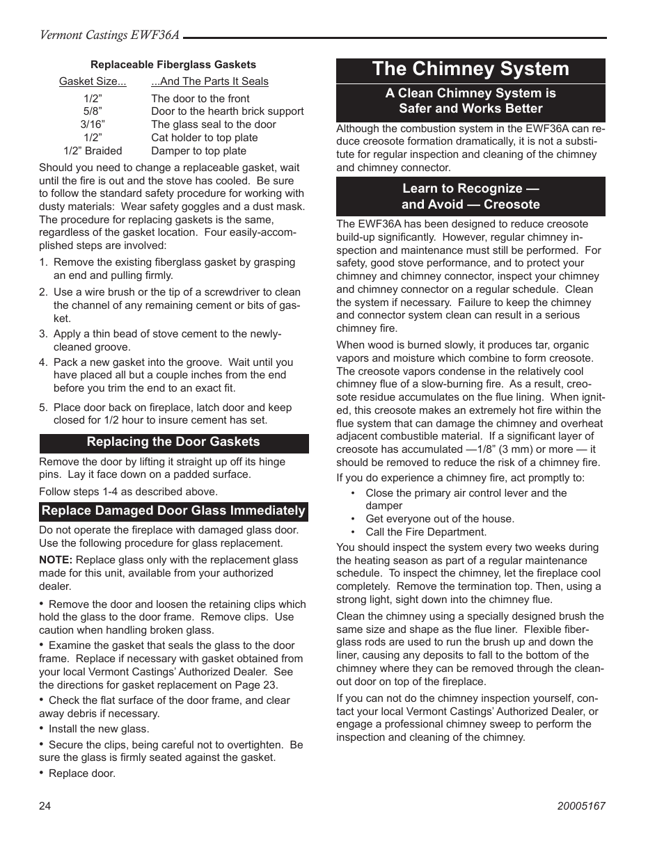 The chimney system | Vermont Casting EWF36 User Manual | Page 24 / 32