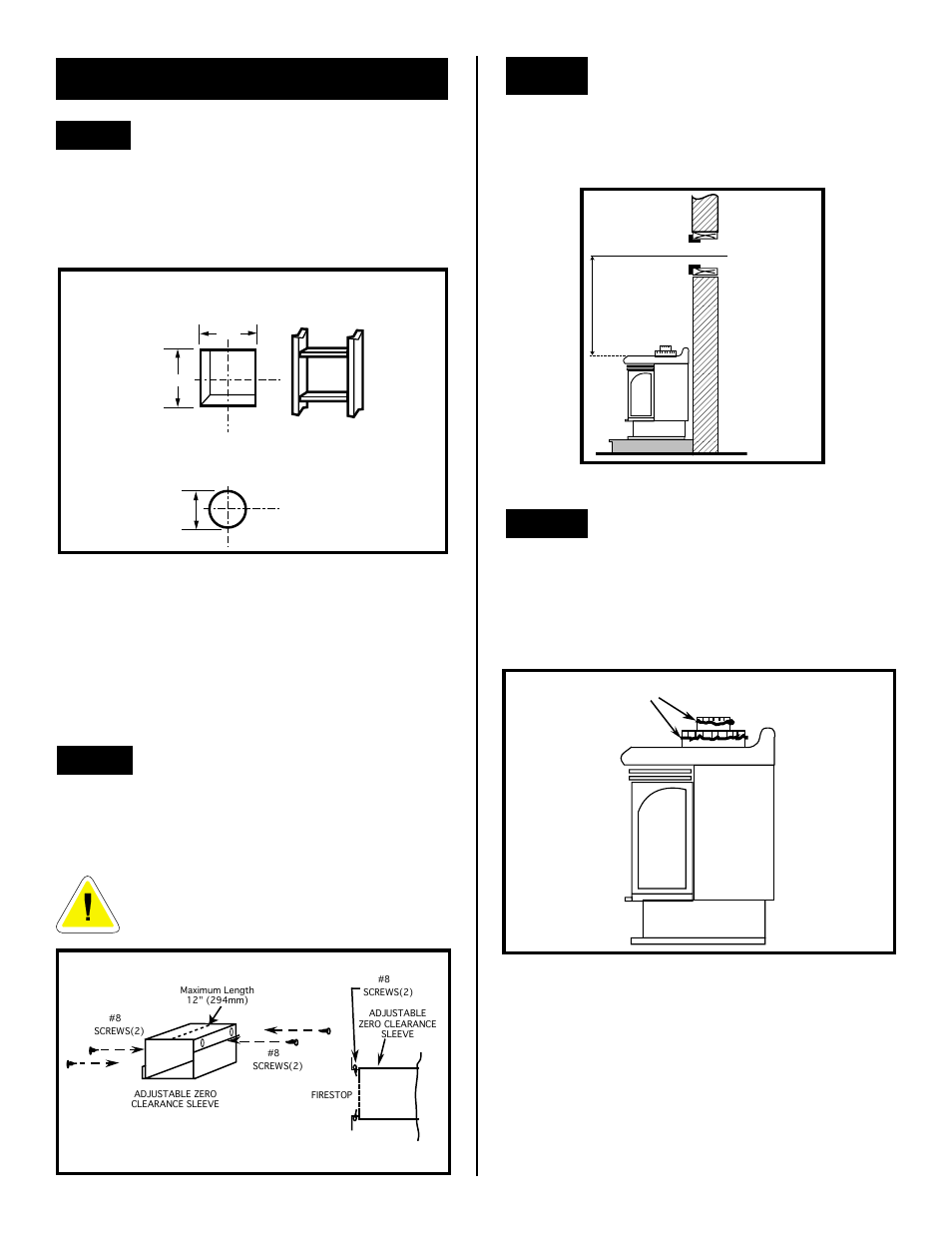 Vent pipe assembly, Bead of sealant | Vermont Casting D232 User Manual | Page 12 / 28