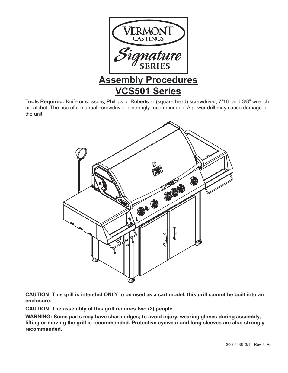 Vermont Casting VCS501 User Manual | 18 pages