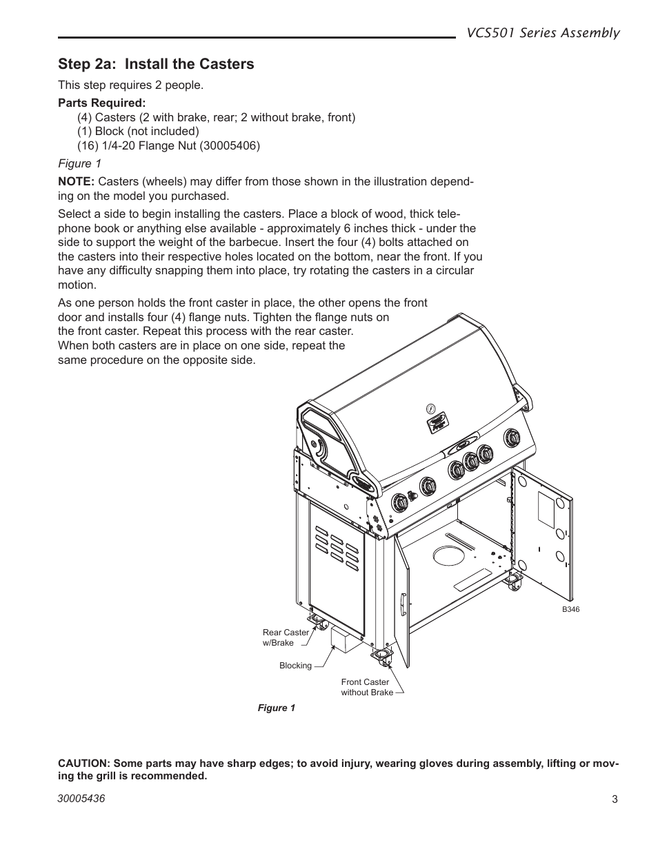 Step 2a: install the casters | Vermont Casting VCS501 User Manual | Page 3 / 18