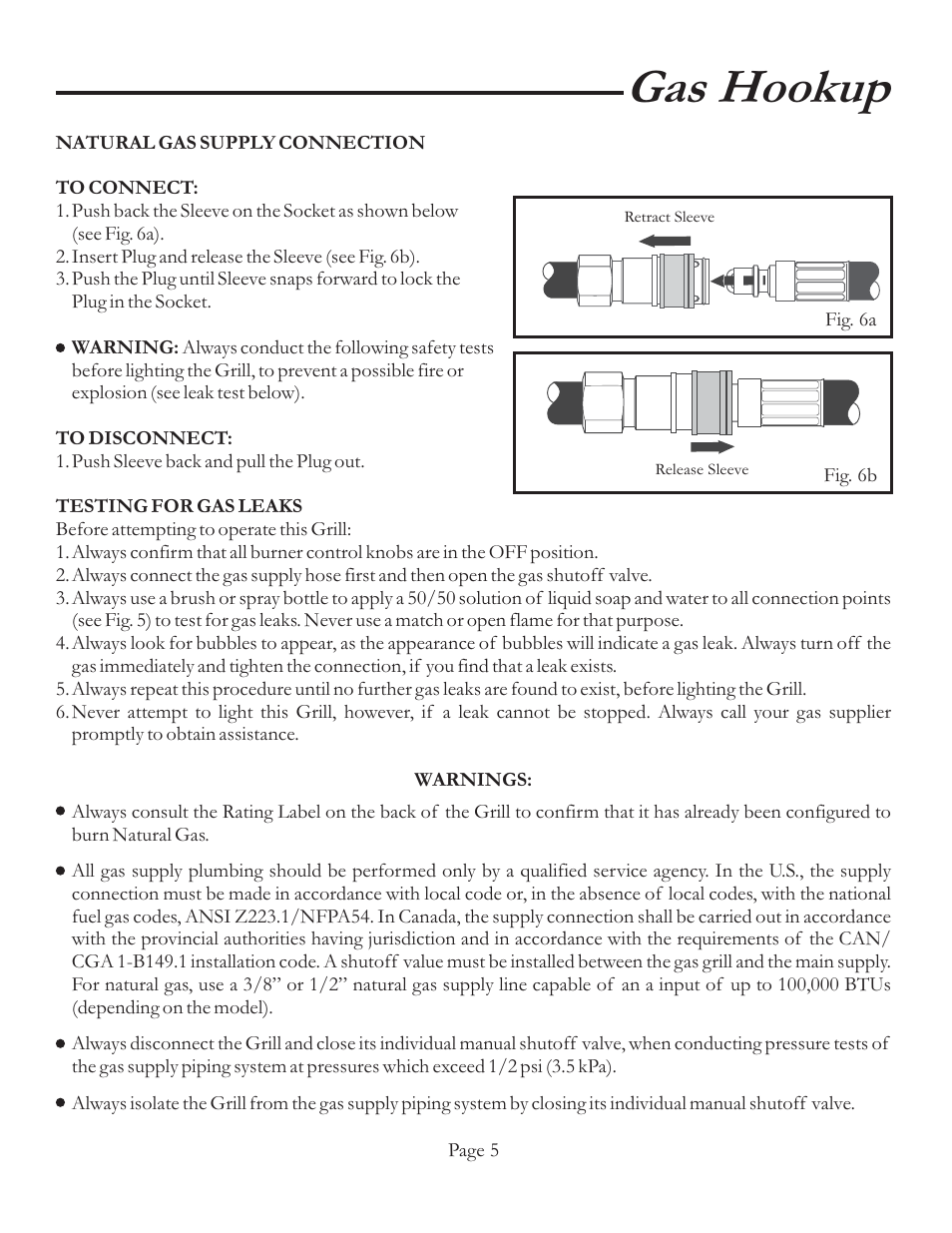 Gas hookup | Vermont Casting VCS4106 User Manual | Page 11 / 30