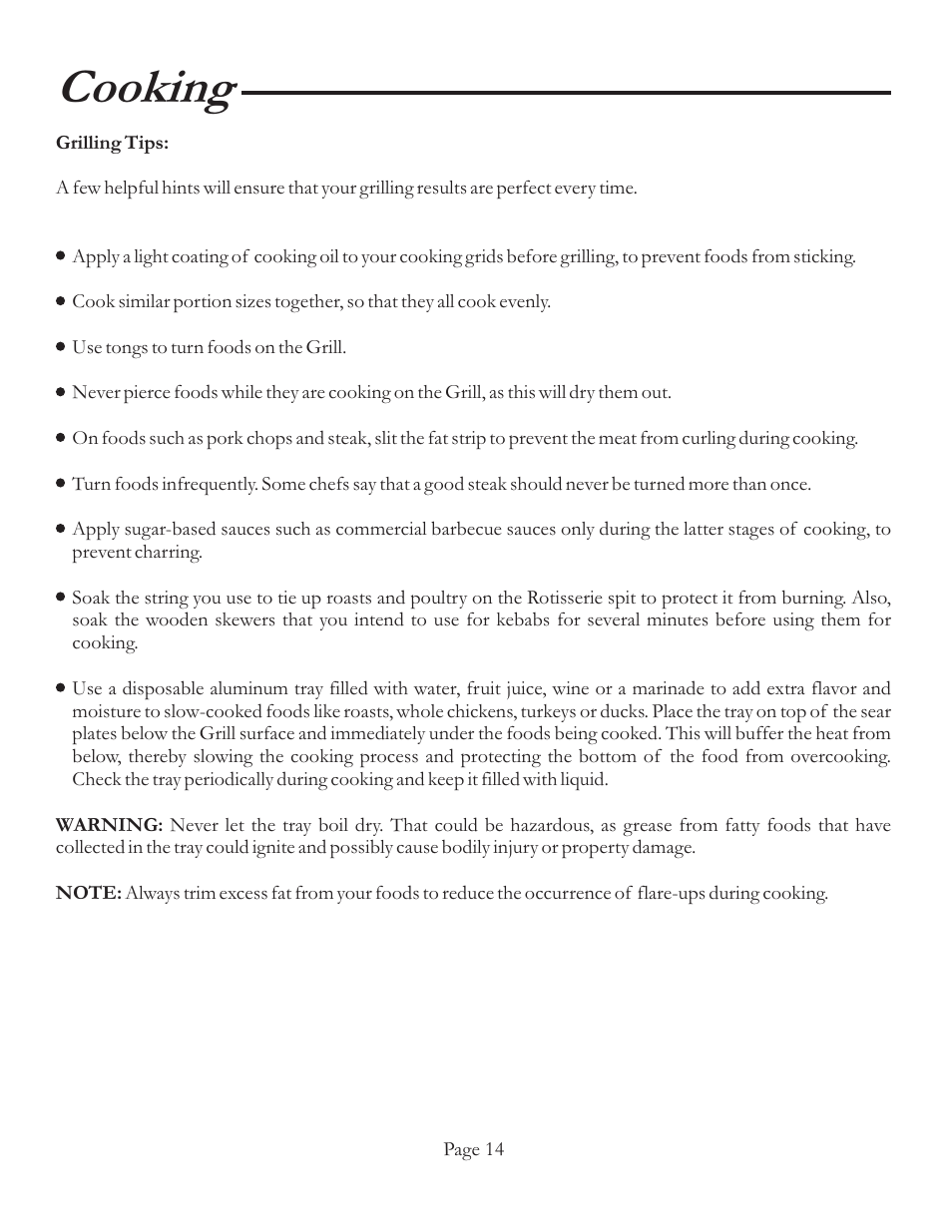Cooking | Vermont Casting VCS4106 User Manual | Page 20 / 30