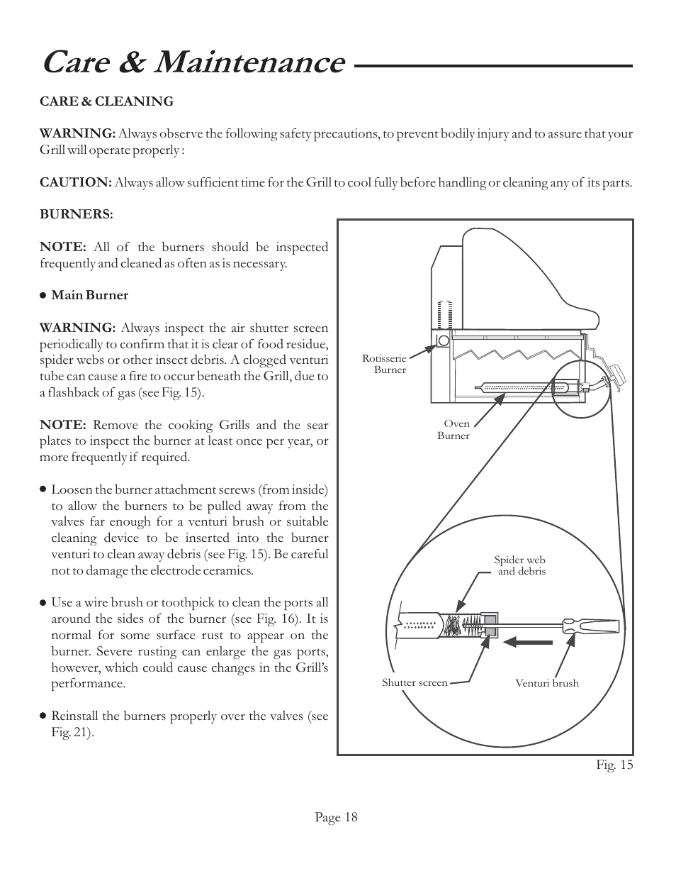 Care & maintenance | Vermont Casting VCS4106 User Manual | Page 24 / 30