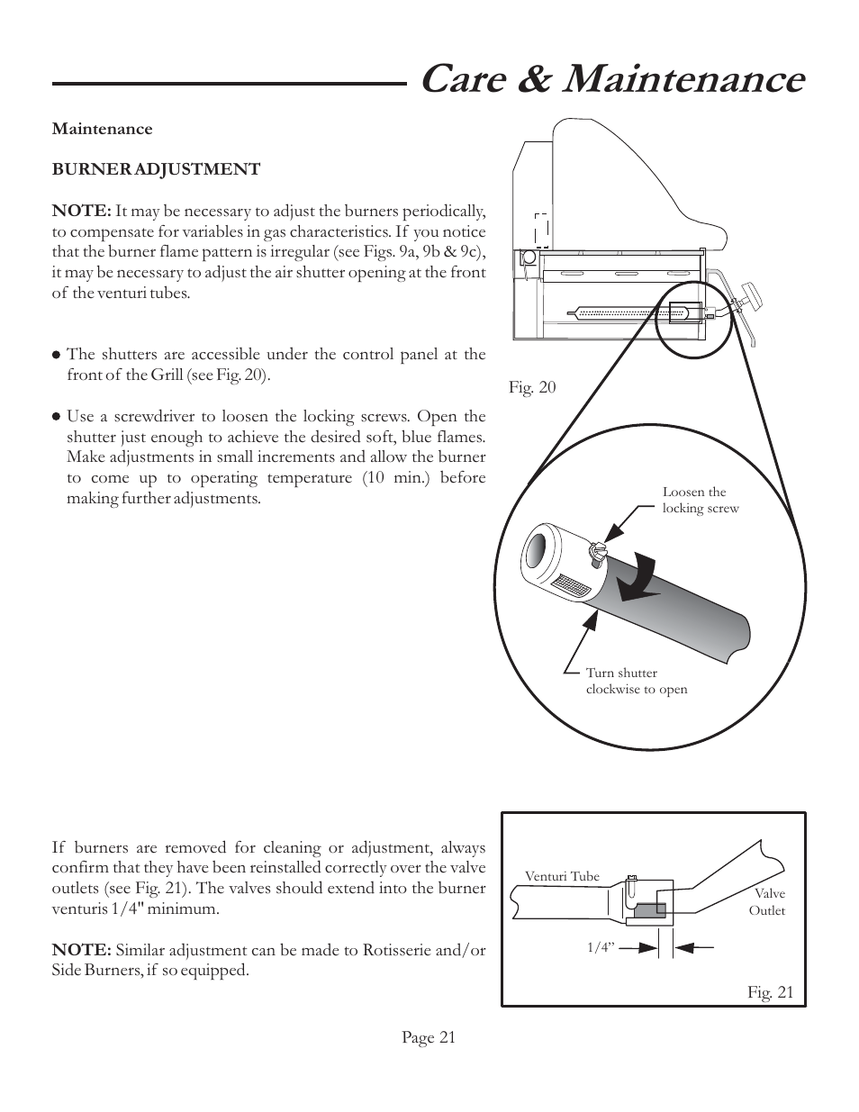 Care & maintenance | Vermont Casting VCS4106 User Manual | Page 27 / 30