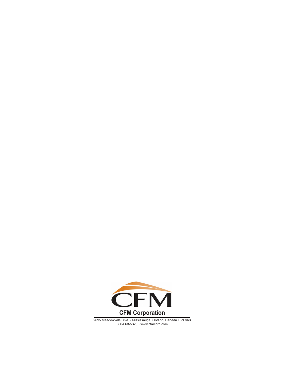 Cfm corporation | Vermont Casting VM508K User Manual | Page 20 / 20