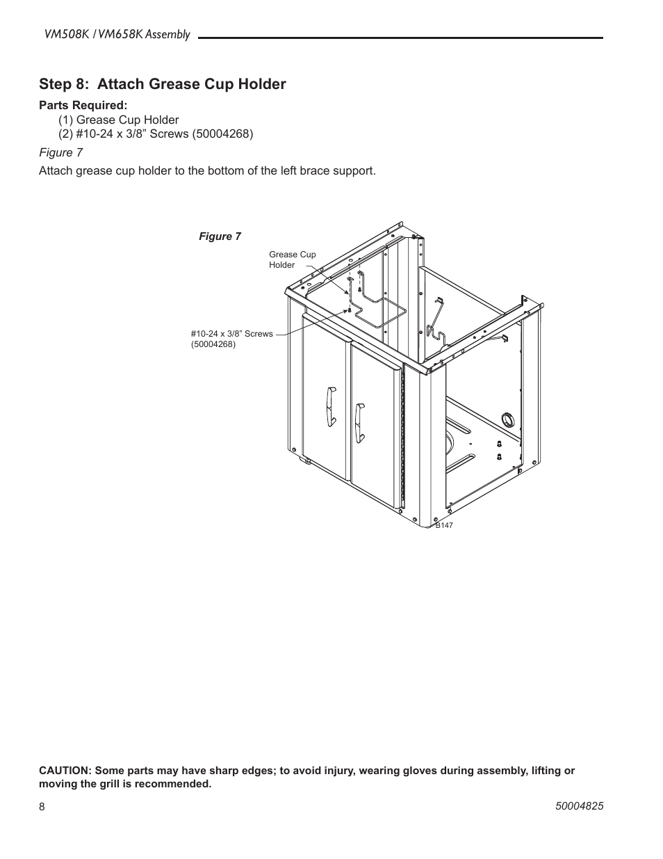 Step 8: attach grease cup holder | Vermont Casting VM508K User Manual | Page 8 / 20