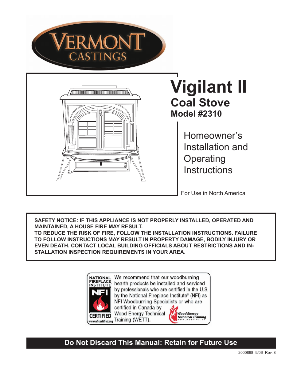 Vermont Casting 2310 User Manual | 28 pages