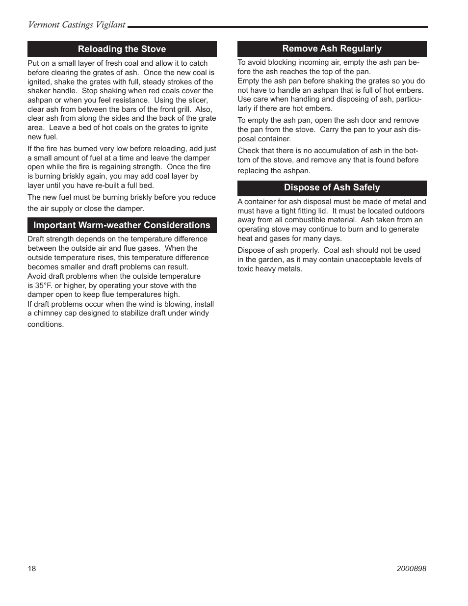 Vermont Casting 2310 User Manual | Page 18 / 28