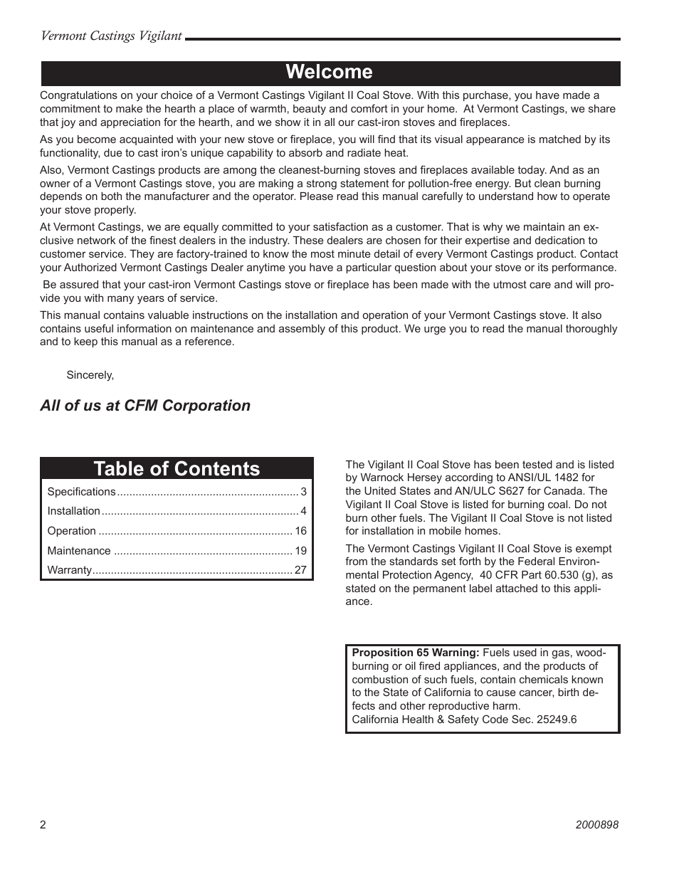Vermont Casting 2310 User Manual | Page 2 / 28
