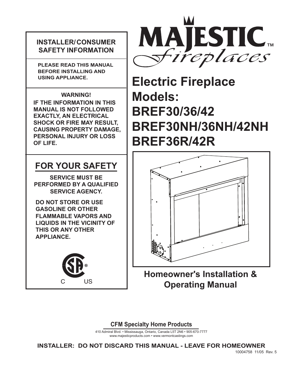 Vermont Casting BREF30 User Manual | 24 pages