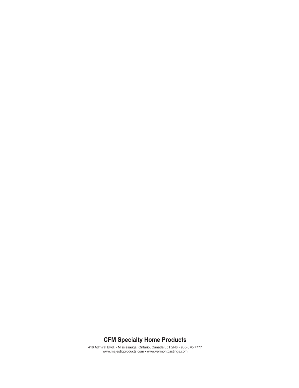 Cfm specialty home products | Vermont Casting BREF30 User Manual | Page 24 / 24