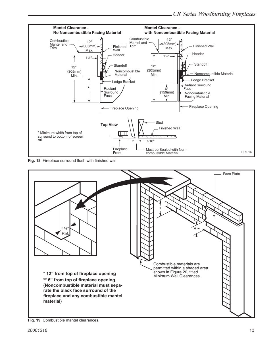 Cr series woodburning fireplaces | Vermont Casting CR36L User Manual | Page 13 / 24