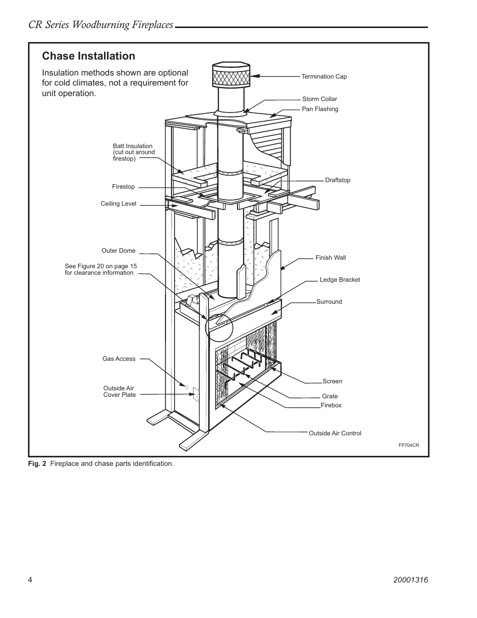 Cr series woodburning fireplaces, Chase installation | Vermont Casting CR36L User Manual | Page 4 / 24