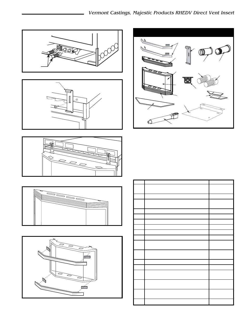 He42btkp trim replacement parts | Vermont Casting RHEDV42 User Manual | Page 37 / 38