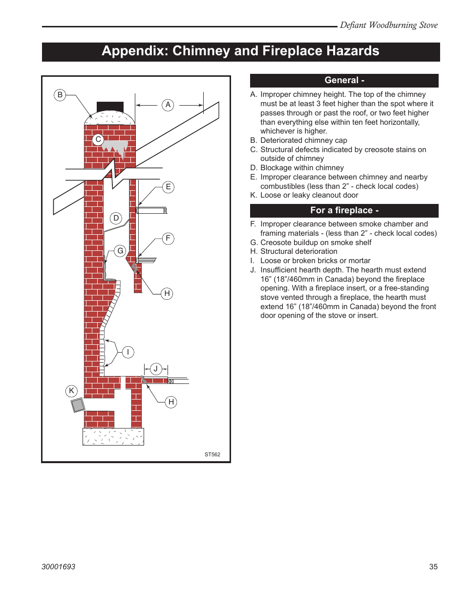 Appendix: chimney and fireplace hazards | Vermont Casting 1945 User Manual | Page 35 / 40