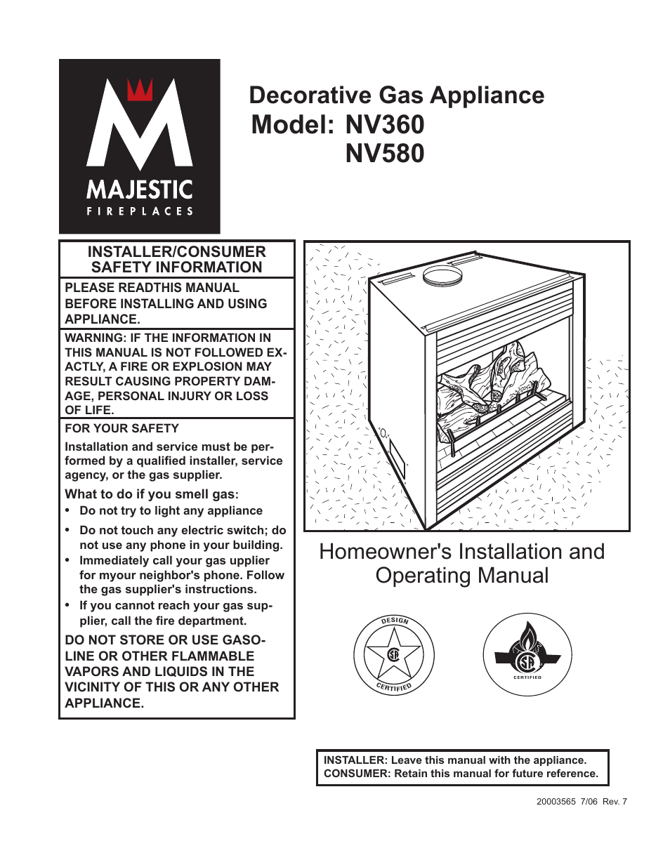 Vermont Casting NV580 User Manual | 28 pages