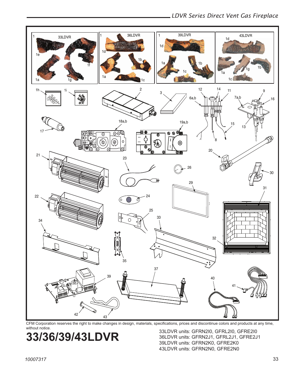 Ldvr series direct vent gas fireplace | Vermont Casting 36LDVR User Manual | Page 33 / 40