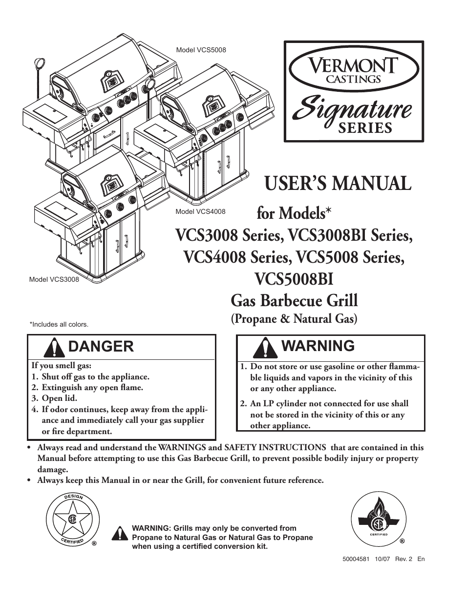 Vermont Casting VCS3008 Series User Manual | 31 pages