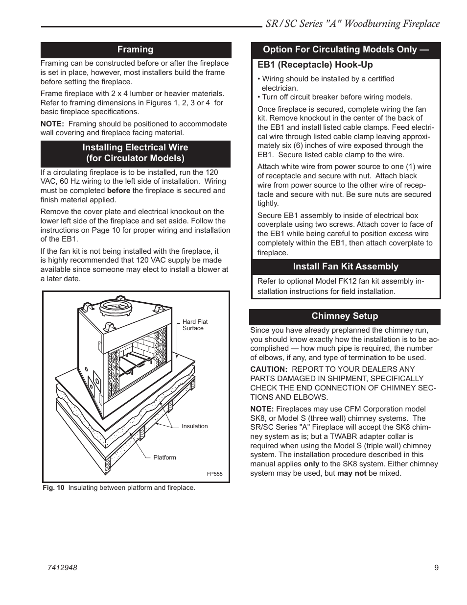 Sr/sc series "a" woodburning fireplace | Vermont Casting SR42A User Manual | Page 9 / 24