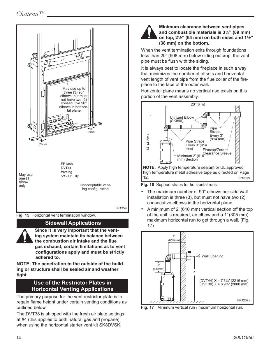 Chateau, Sidewall applications | Vermont Casting DVT44 User Manual | Page 14 / 44