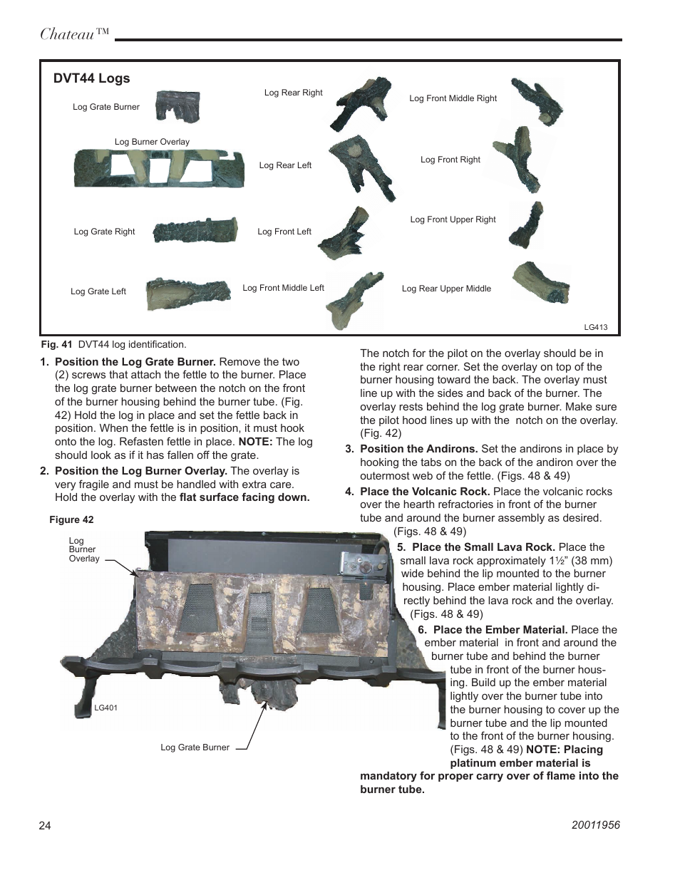 Chateau, Dvt44 logs | Vermont Casting DVT44 User Manual | Page 24 / 44
