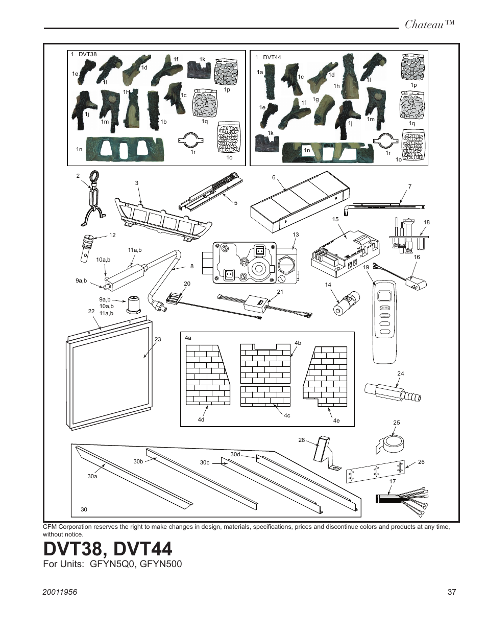 Dvt38, dvt44, Chateau | Vermont Casting DVT44 User Manual | Page 37 / 44