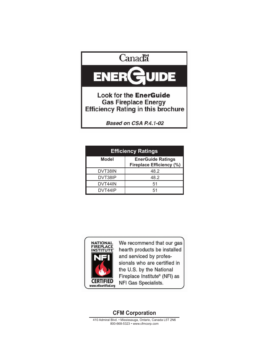 Cfm corporation | Vermont Casting DVT44 User Manual | Page 44 / 44