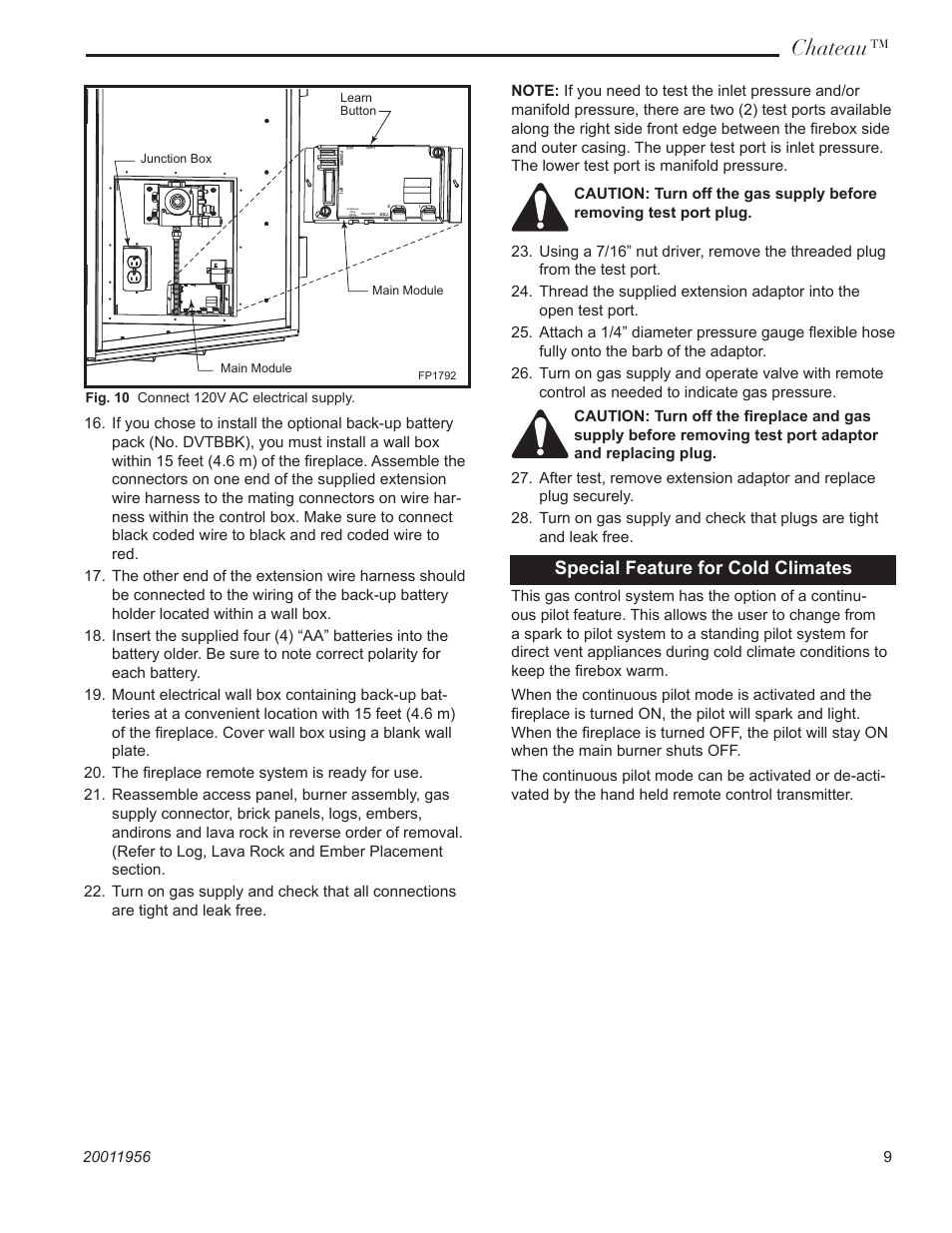 Chateau, Special feature for cold climates | Vermont Casting DVT44 User Manual | Page 9 / 44