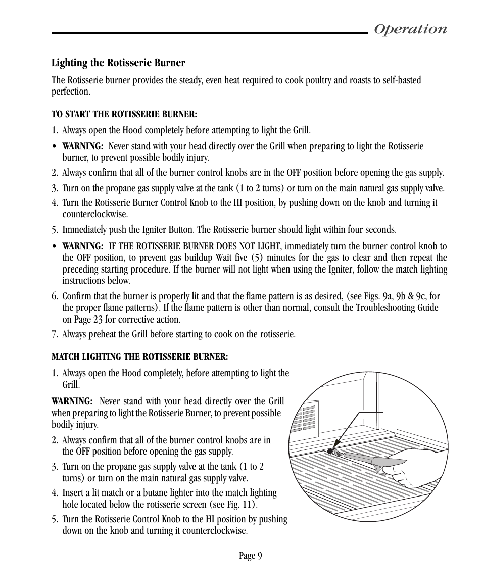 Operation | Vermont Casting VC500 User Manual | Page 15 / 31