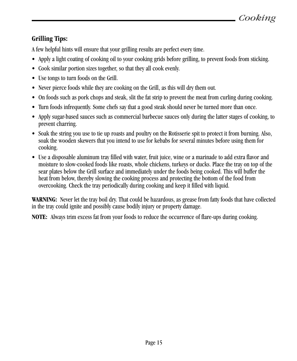 Cooking | Vermont Casting VC500 User Manual | Page 21 / 31