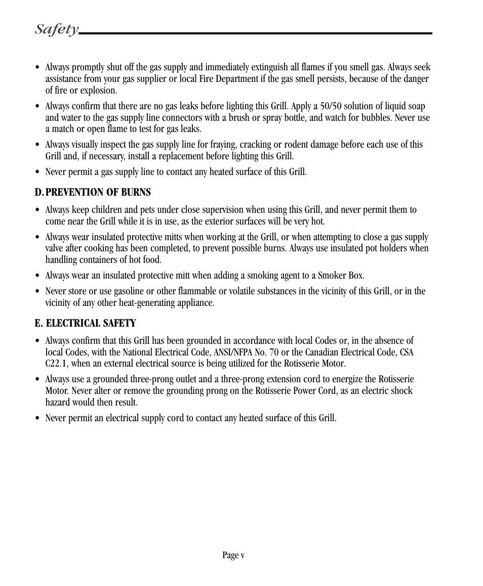 Safety | Vermont Casting VC500 User Manual | Page 6 / 31