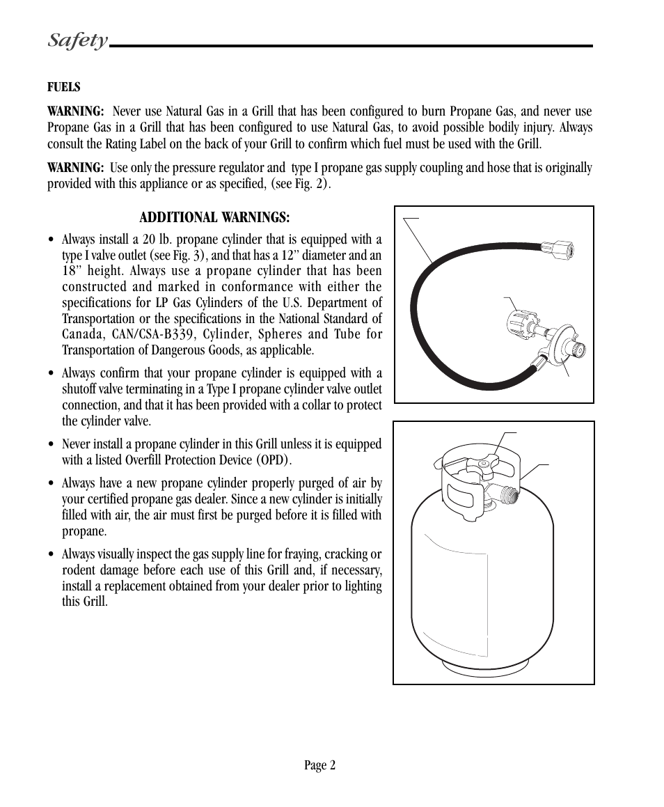 Safety, Additional warnings | Vermont Casting VC500 User Manual | Page 8 / 31