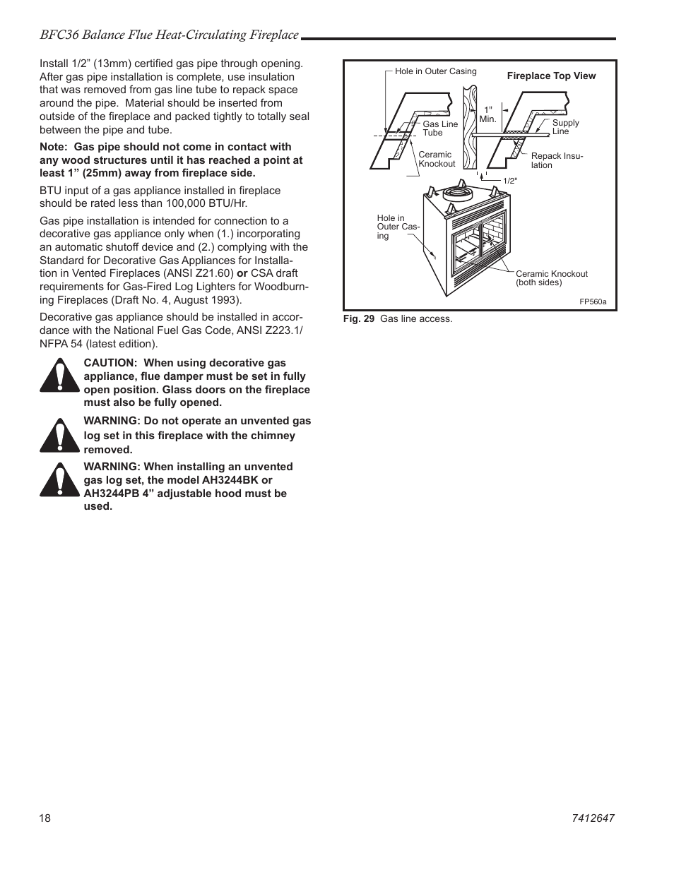 Bfc36 balance flue heat-circulating fireplace | Vermont Casting BFC36 User Manual | Page 18 / 24