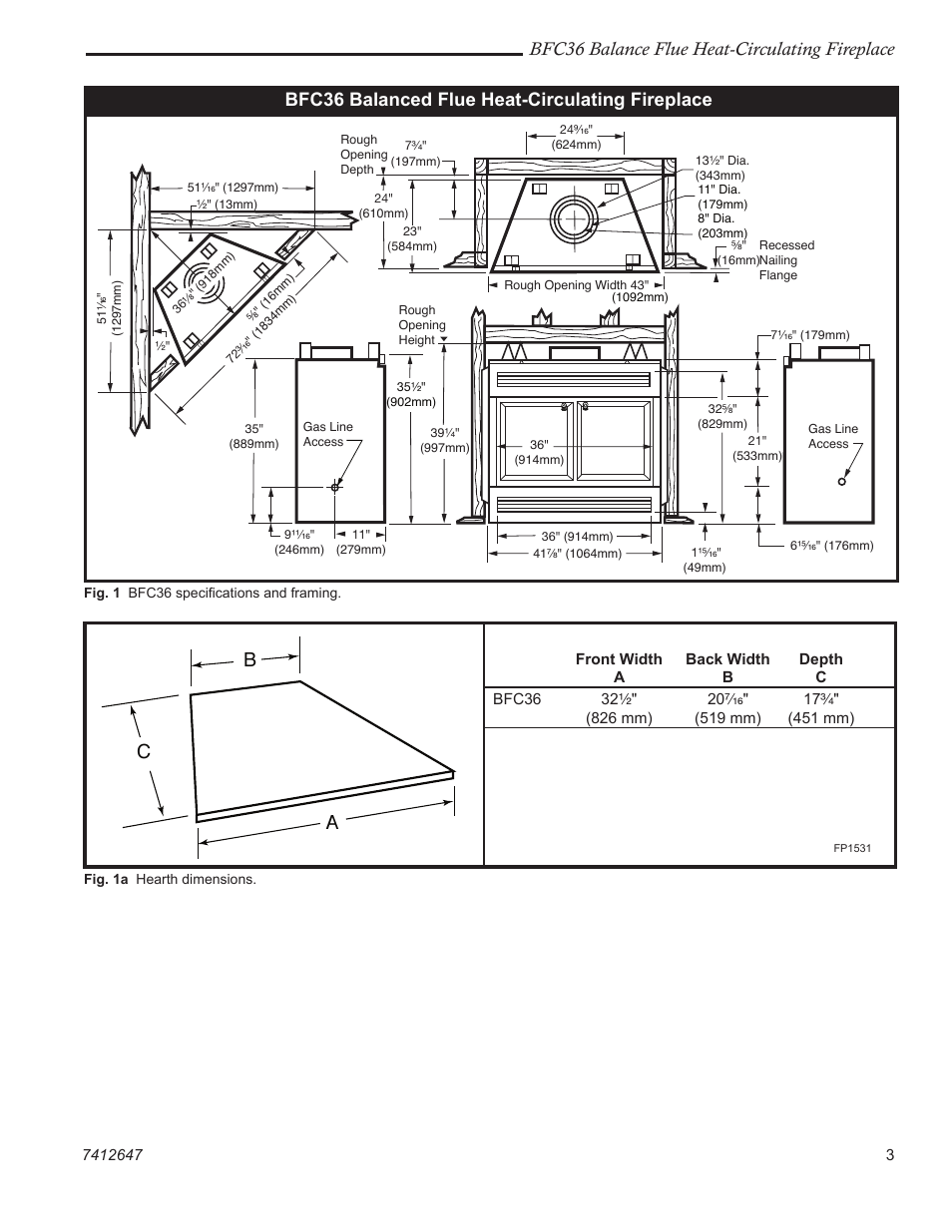 Bfc36 balance flue heat-circulating fireplace, Bfc36 balanced flue heat-circulating fireplace | Vermont Casting BFC36 User Manual | Page 3 / 24