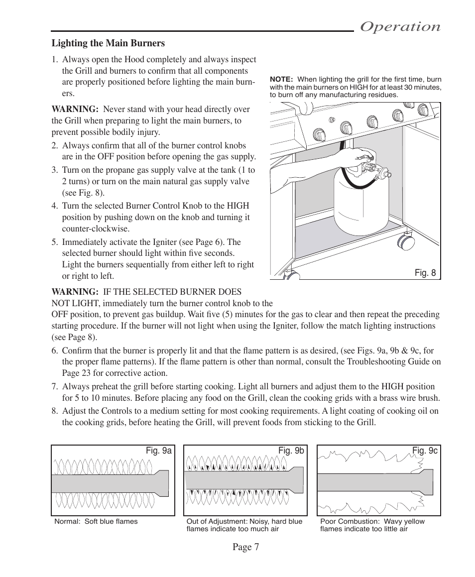 Operation | Vermont Casting VCS4005 User Manual | Page 13 / 31