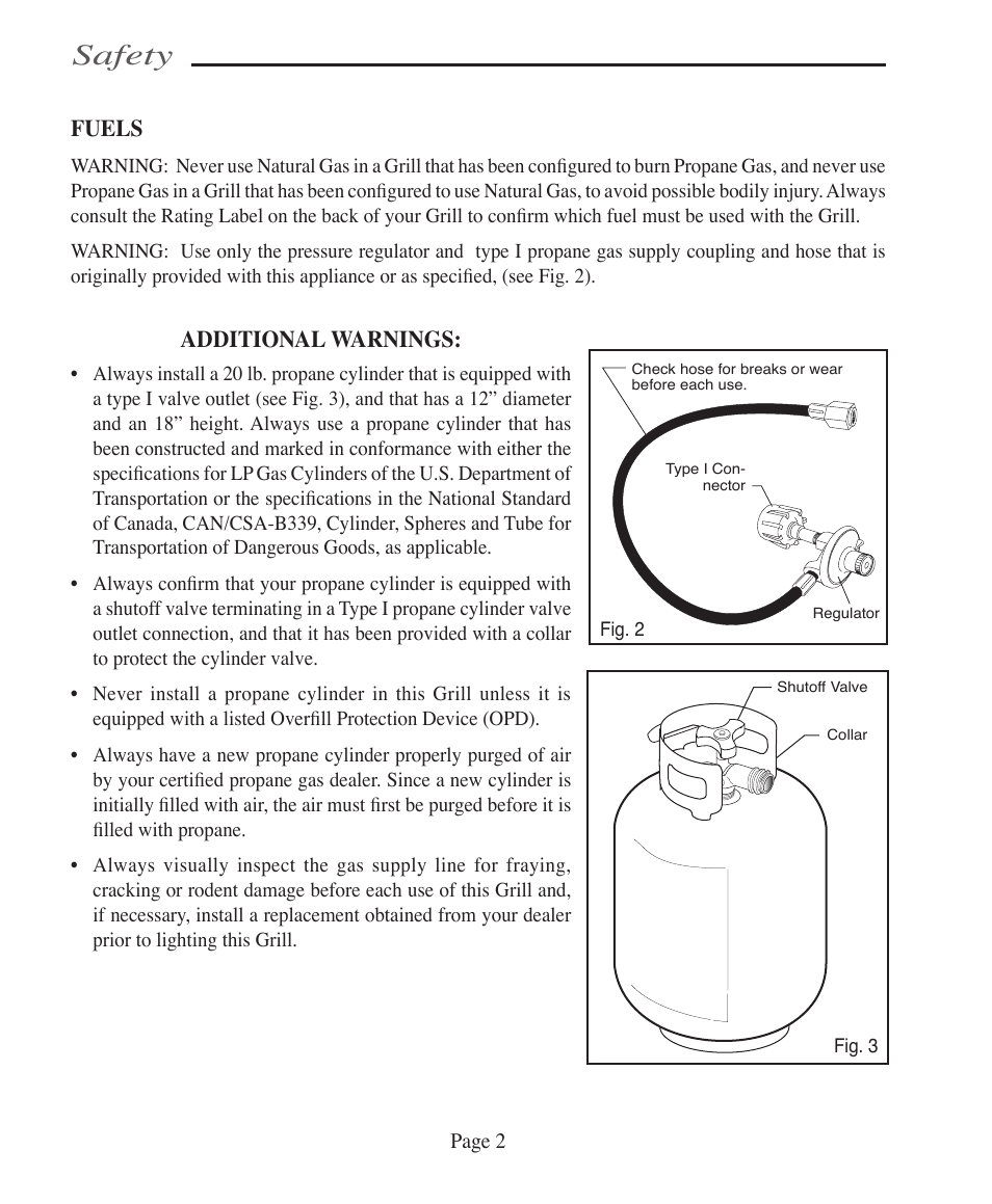 Safety, Fuels, Additional warnings | Vermont Casting VCS4005 User Manual | Page 8 / 31